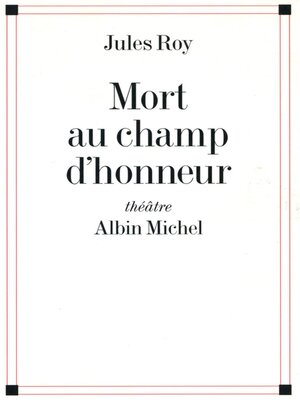 cover image of Mort au champ d'honneur
